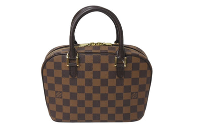 極美品 LOUIS VUITTON ルイヴィトン ダミエ エベヌ サリア ミニ ハンドバッグ N51286 PVC レザー ブラウン ロゴ 手持ち 鞄 美品 中古 4b000102