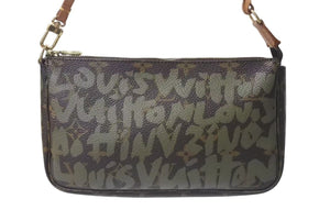 LOUIS VUITTON ルイヴィトン ポシェットアクセソワールモノグラムグラフィティ M92191 ハンドバッグ カーキ 美品 中古 4b000109