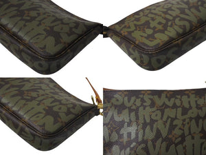 LOUIS VUITTON ルイヴィトン ポシェットアクセソワールモノグラムグラフィティ M92191 ハンドバッグ カーキ 美品 中古 4b000109