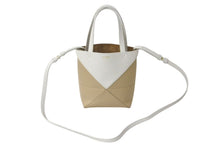 Load image into Gallery viewer, LOEWE ロエベ PUZZLE TOTE MINI パズルフォルドトート ミニ トートバッグ A657V25X01 カーフレザー ベージュ ホワイト 美品 中古 4b000113