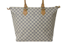 画像をギャラリービューアに読み込む, 極美品 LOUISVUITTON ルイヴィトン サレヤGM トートバッグ ダミエアズール N51184 ダミエキャンバス レザー ホワイト ブラウン 中古 4b000116