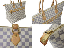 画像をギャラリービューアに読み込む, 極美品 LOUISVUITTON ルイヴィトン サレヤGM トートバッグ ダミエアズール N51184 ダミエキャンバス レザー ホワイト ブラウン 中古 4b000116