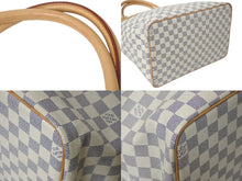 画像をギャラリービューアに読み込む, 極美品 LOUISVUITTON ルイヴィトン サレヤGM トートバッグ ダミエアズール N51184 ダミエキャンバス レザー ホワイト ブラウン 中古 4b000116