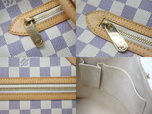 画像をギャラリービューアに読み込む, 極美品 LOUISVUITTON ルイヴィトン サレヤGM トートバッグ ダミエアズール N51184 ダミエキャンバス レザー ホワイト ブラウン 中古 4b000116