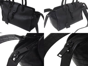 極美品 YVES SAINT LAURENT イブサンローラン ベビー ダウンタウンカバス 2WAYバッグ 436834 レザー ブラック 中古 4b000119
