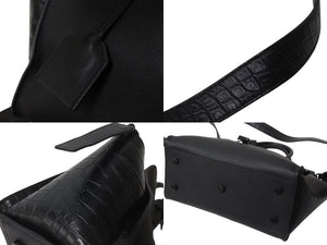 極美品 YVES SAINT LAURENT イブサンローラン ベビー ダウンタウンカバス 2WAYバッグ 436834 レザー ブラック 中古 4b000119