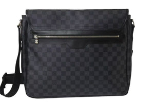 極美品 LOUIS VUITTON ルイヴィトン ダニエルGM ショルダーバック N58033 ダミエグラフィット シルバー金具 ブラック 中古 4b000121