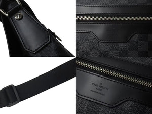 極美品 LOUIS VUITTON ルイヴィトン ダニエルGM ショルダーバック N58033 ダミエグラフィット シルバー金具 ブラック 中古 4b000121