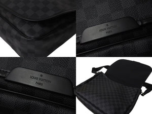 極美品 LOUIS VUITTON ルイヴィトン ダニエルGM ショルダーバック N58033 ダミエグラフィット シルバー金具 ブラック 中古 4b000121