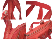 Load image into Gallery viewer, YVES SAINT LAURENT イブサンローラン ハンドバッグ トートバッグ ロゴ 129360 002404 レッド シルバー金具 美品 中古 4b000123