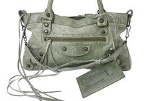 Load image into Gallery viewer, BALENCIAGA バレンシアガ エディターズバッグ The First ザ ファースト 2WAY ハンドバッグ ワンショルダー 103208 レザー グリーン 美品 中古 4b000128