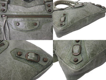 Load image into Gallery viewer, BALENCIAGA バレンシアガ エディターズバッグ The First ザ ファースト 2WAY ハンドバッグ ワンショルダー 103208 レザー グリーン 美品 中古 4b000128