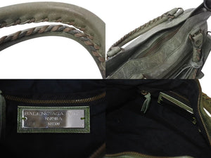 BALENCIAGA バレンシアガ エディターズバッグ The First ザ ファースト 2WAY ハンドバッグ ワンショルダー 103208 レザー グリーン 美品 中古 4b000128