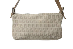 FENDI フェンディ ズッキーノ マンマバケット ハンドバッグ ワンショルダーバッグ ベージュ キャンバス 美品 中古 4b000134