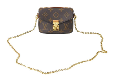 極美品 LOUIS VUITTON ルイヴィトン マイクロメティス ショルダーバッグ M81267 モノグラムキャンバス ブラウン 中古 4b000135