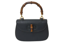 Load image into Gallery viewer, GUCCI グッチ バンブー ハンドバッグ 000 1227 0688 レザー グリーン ゴールド金具 美品 中古 4b000136