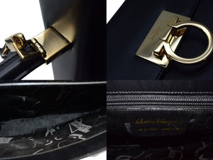 Salvatore Ferragamo サルヴァトーレフェラガモ ガンチーニ 2WAYバッグ ハンドバッグ ブラック カーフ 美品 中古 4b000137