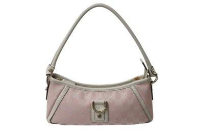 GUCCI グッチ GG柄 アビー ワンショルダーバッグ ピンク キャンバス レザー 130939 ゴールド金具 ロゴ 美品 中古 4b000141