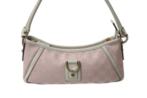 GUCCI グッチ GG柄 アビー ワンショルダーバッグ ピンク キャンバス レザー 130939 ゴールド金具 ロゴ 美品 中古 4b000141