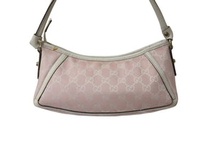 GUCCI グッチ GG柄 アビー ワンショルダーバッグ ピンク キャンバス レザー 130939 ゴールド金具 ロゴ 美品 中古 4b000141