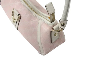 GUCCI グッチ GG柄 アビー ワンショルダーバッグ ピンク キャンバス レザー 130939 ゴールド金具 ロゴ 美品 中古 4b000141