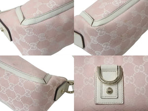 GUCCI グッチ GG柄 アビー ワンショルダーバッグ ピンク キャンバス レザー 130939 ゴールド金具 ロゴ 美品 中古 4b000141