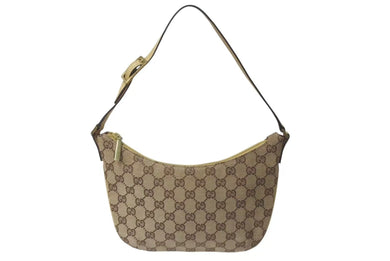 GUCCI グッチ ワンショルダーバッグ ハンドバッグ 32160 2684 GGキャンバス レザー ベージュ ゴールド金具 美品 中古 4b000153