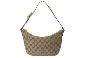 GUCCI グッチ ワンショルダーバッグ ハンドバッグ 32160 2684 GGキャンバス レザー ベージュ ゴールド金具 美品 中古 4b000153