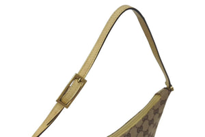 GUCCI グッチ ワンショルダーバッグ ハンドバッグ 32160 2684 GGキャンバス レザー ベージュ ゴールド金具 美品 中古 4b000153