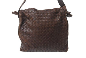 BOTTEGAVENETA ボッテガヴェネタ イントレチャート ナッパ ハンドバッグ ブラウン レザー 良品 中古 4b000155