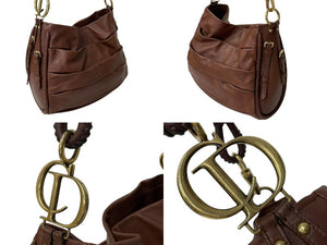 極美品 Christian Dior クリスチャンディオール Libertine Hobo リバティーン ホーボー ワンショルダーバッグ プリーツ レザー 中古 4b000164