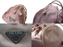 Load image into Gallery viewer, PRADA プラダ ハンドバッグ 刺繍 ミニハンドバッグ B11063 ピンク系 サテン シルバー金具 美品 中古 4b000165