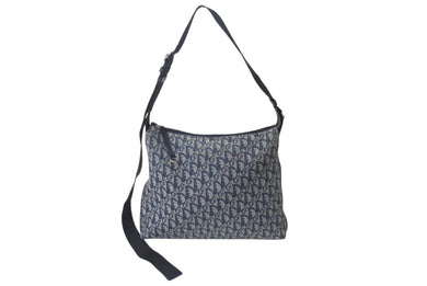 Christian Dior クリスチャンディオール トロッター柄 ショルダーバッグ ネイビー キャンバス 美品 中古 4b000167
