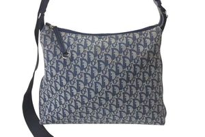 Christian Dior クリスチャンディオール トロッター柄 ショルダーバッグ ネイビー キャンバス 美品 中古 4b000167