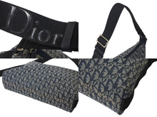 Load image into Gallery viewer, Christian Dior クリスチャンディオール トロッター柄 ショルダーバッグ ネイビー キャンバス 美品 中古 4b000167