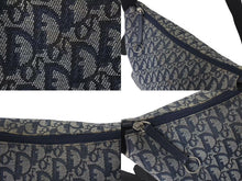 Load image into Gallery viewer, Christian Dior クリスチャンディオール トロッター柄 ショルダーバッグ ネイビー キャンバス 美品 中古 4b000167