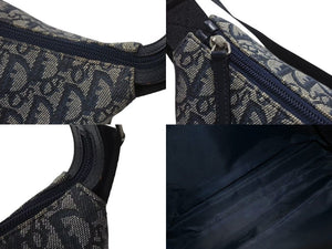 Christian Dior クリスチャンディオール トロッター柄 ショルダーバッグ ネイビー キャンバス 美品 中古 4b000167