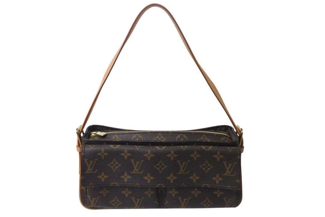 LOUIS VUITTON ルイヴィトン ヴィバシテMM ハンドバッグ ワンショルダーバッグ M51164 モノグラム PVC ブラウン 美品 中古 4b000180