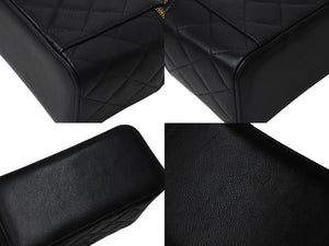 極美品 CHANEL シャネル バニティ ショルダーバッグ 31番台 ココマーク ラムスキン キルティング ブラック ゴールド金具 中古 4b000185