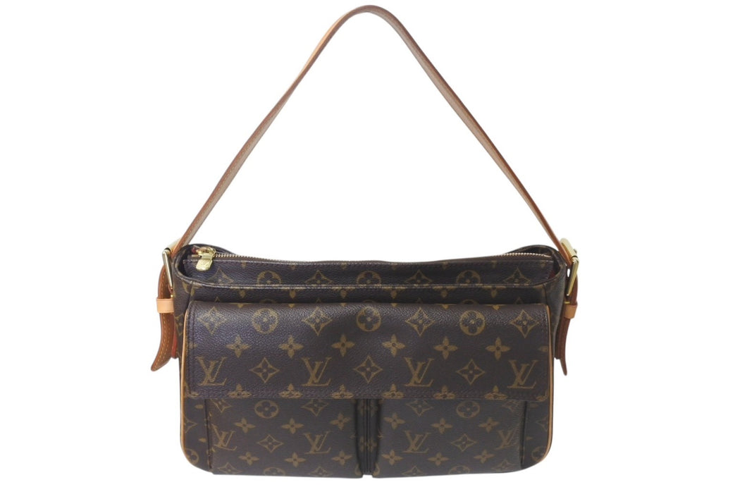極美品 LOUISVUITTON ルイヴィトン ヴィバシテGM ワンショルダーバッグ M51163 モノグラム PVC レザー ゴールド金具 中古 4b000188