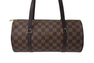 極美品 LOUIS VUITTON ルイヴィトン ハンドバッグ パピヨン30 ダミエキャンバス N51303 ブラウン ゴールド金具 中古 4b000189