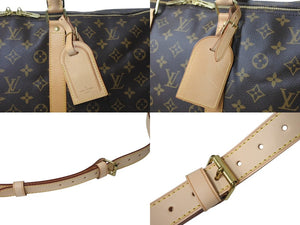 新品同様 LOUIS VUITTON ルイヴィトン キーポルバンドリエール 55 ボストンバッグ M41414 モノグラム ブラウン 中古 4b000191
