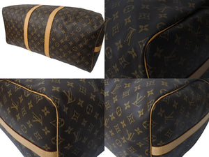 新品同様 LOUIS VUITTON ルイヴィトン キーポルバンドリエール 55 ボストンバッグ M41414 モノグラム ブラウン 中古 4b000191