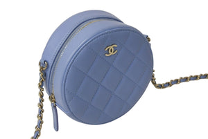 CHANEL シャネル ショルダーバッグ マトラッセ チェーンショルダーバッグ 30番台 ブルー ラムスキン シルバー金具 美品 中古 4b000203