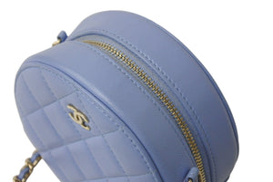 CHANEL シャネル ショルダーバッグ マトラッセ チェーンショルダーバッグ 30番台 ブルー ラムスキン シルバー金具 美品 中古 4b000203