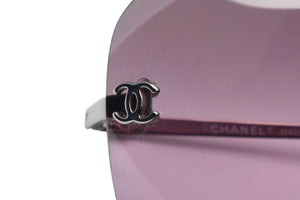 極美品 CHANEL シャネル リムレス サングラス 4017 c.124/7E サイズ62□17 120 ココマーク ピンク グラデーション 中古 4b000205