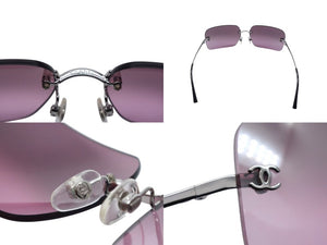 極美品 CHANEL シャネル リムレス サングラス 4017 c.124/7E サイズ62□17 120 ココマーク ピンク グラデーション 中古 4b000205