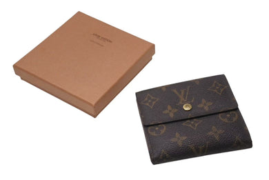 LOUIS VUITTON ルイヴィトン モノグラム ポルトフォイユエリーズ Wホック 二つ折り財布 M61654 ブラウン 美品 中古 4b000206