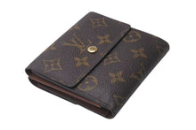 画像をギャラリービューアに読み込む, LOUIS VUITTON ルイヴィトン モノグラム ポルトフォイユエリーズ Wホック 二つ折り財布 M61654 ブラウン 美品 中古 4b000206