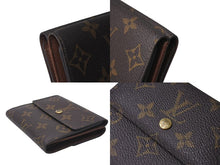 画像をギャラリービューアに読み込む, LOUIS VUITTON ルイヴィトン モノグラム ポルトフォイユエリーズ Wホック 二つ折り財布 M61654 ブラウン 美品 中古 4b000206